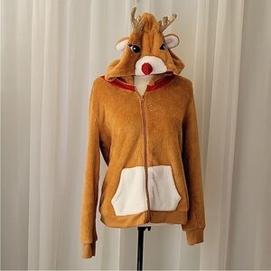 Altar'd State Rudolph Reindeer Zip-Up Hoodie
